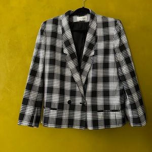 90s Plaid Oversized Boxy Plaid Blazer Medium